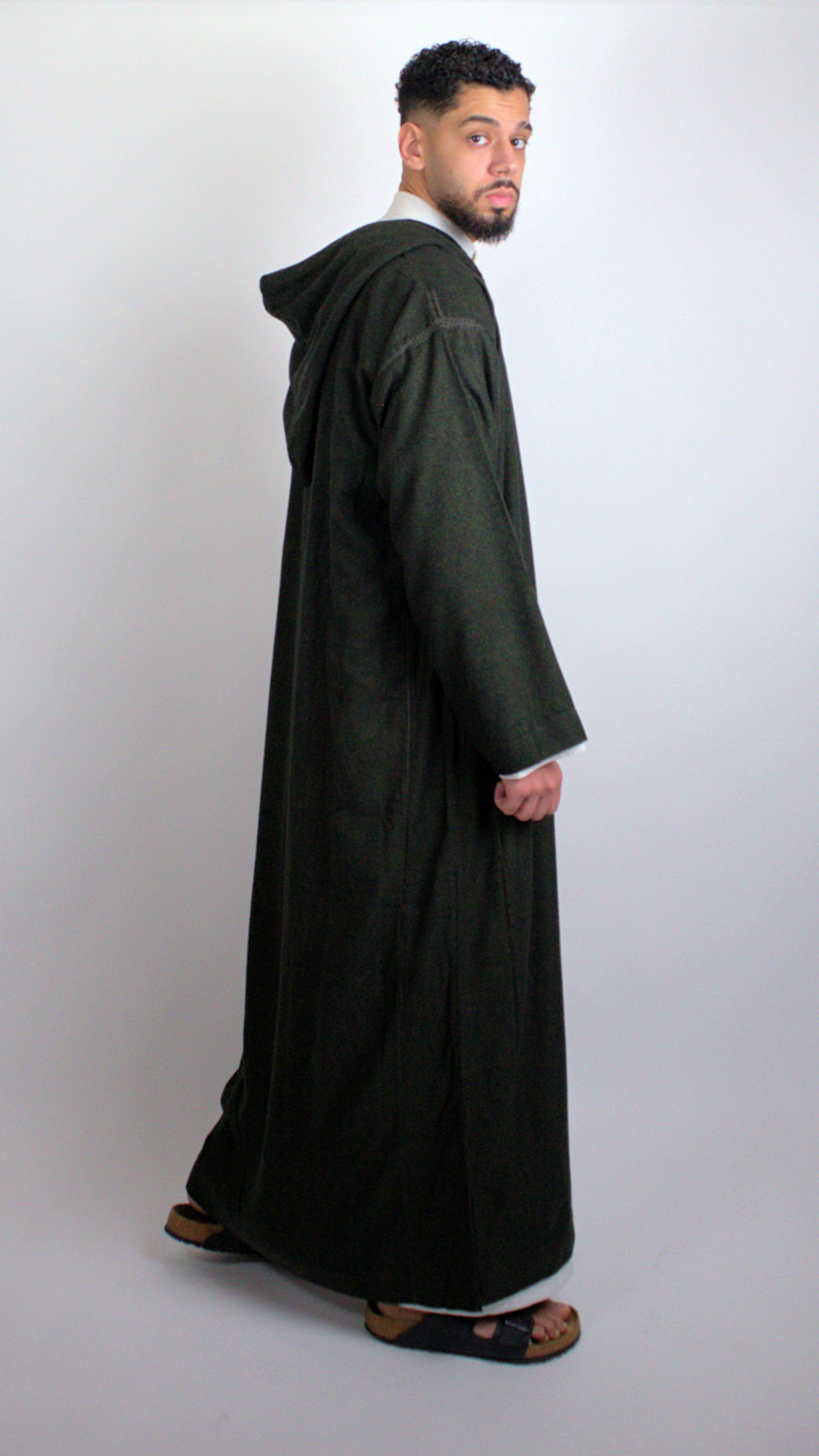 HANDMADE OLIVE DJELLABA image 4