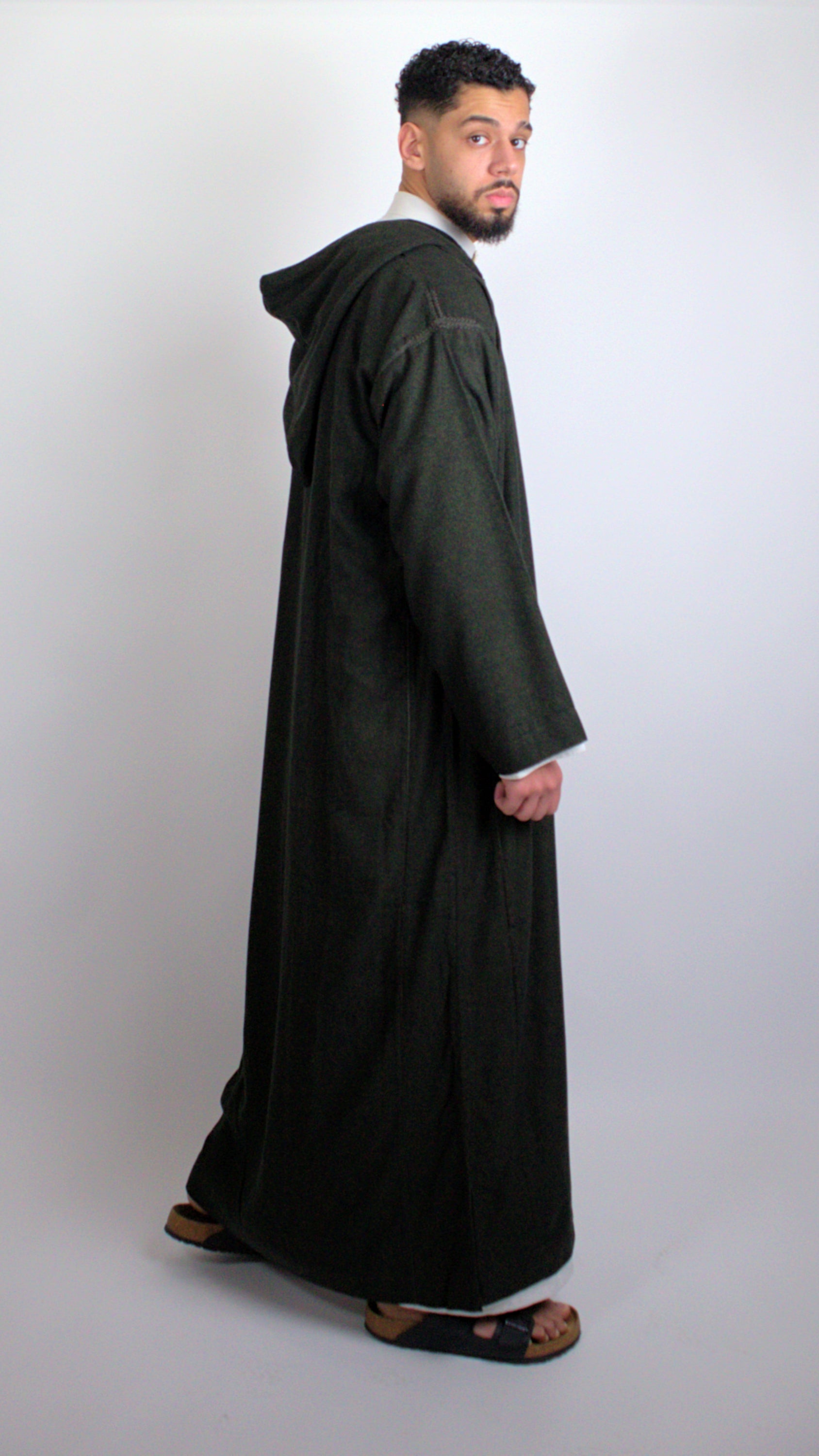 HANDMADE OLIVE DJELLABA image 4