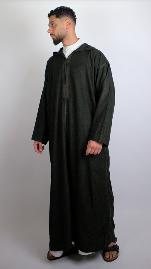 HANDMADE OLIVE DJELLABA image 0
