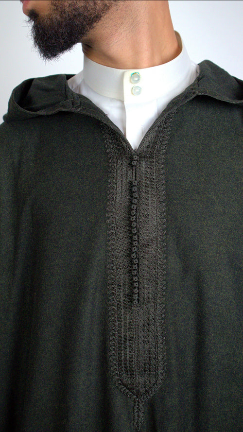 HANDMADE OLIVE DJELLABA image 1